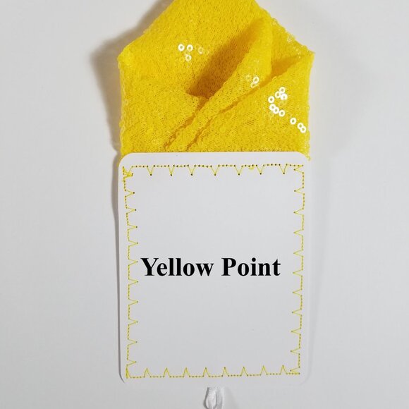 Men's Sequin Pre-Folded Pocket Square Insert - Bright Yellow - Picture 4 of 5